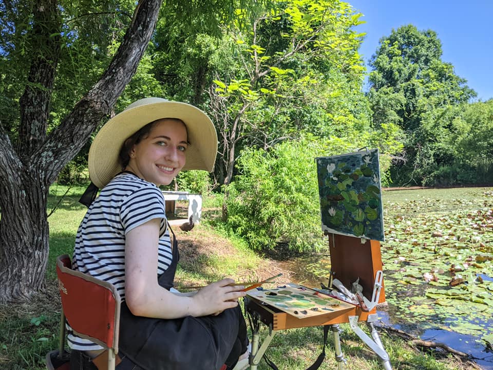 Anna Mor painting waterlilies