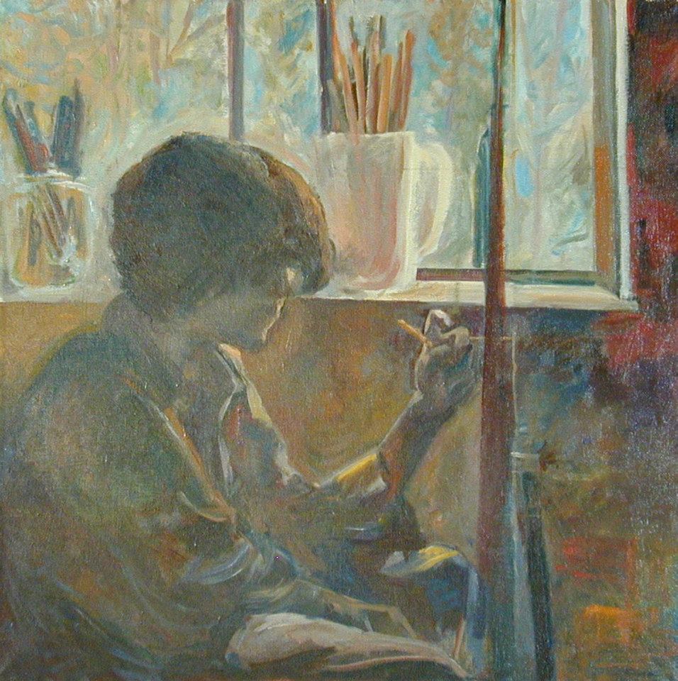 Portrait of the Artist's Son drawing. Oil on Canvas