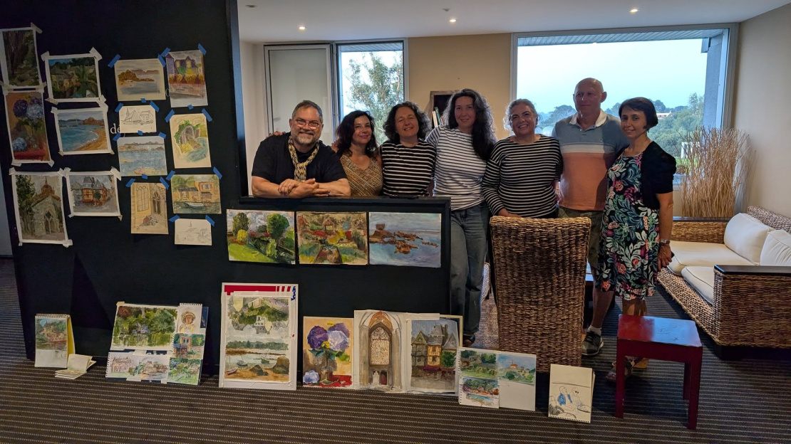 Final Art Show at the end of Art Retreat France.