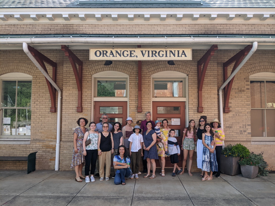 Group photo before the final show at the historic Train Station of Orange, VA.