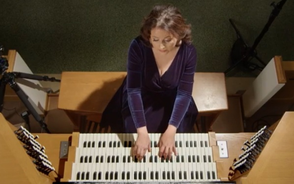 Camp participant and and acclaimed organist Liya Petrides peformed at the historic St. Thomas church in Orange for our group and other town folks.